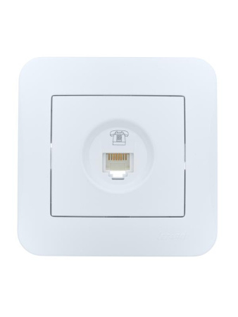 Розетка телефонная евро 1-м СП ASTI IP20 RJ11 в сборе бел.  7081-0202-137