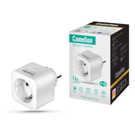Розетка умная Smart Home BNS/SH-1/16A/WIFI одинарная 16А 3680В WiFi+счетчик+контроль  14503