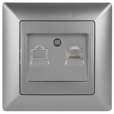 Розетка компьютерная СП Solo 4-303-03 RJ45 алюм.  Б0043384