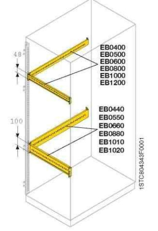 Профиль L=800 H=48 для монтажа аксессуаров (уп.2шт)  EB0800