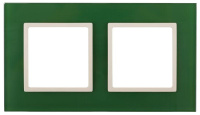 Рамка 2-м 14-5102-27 стекло Elegance зел.+сл. кость ЭРА Б0034499