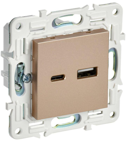Розетка USB A+C 18Вт SKANDY SK-R13Sa песочн.  SK-U22-018-K98