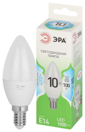 Лампа светодиодная GREEN LINE B35-10W-840-E14 GL E14 10Вт свеча яркий свет бел.  Б0067093