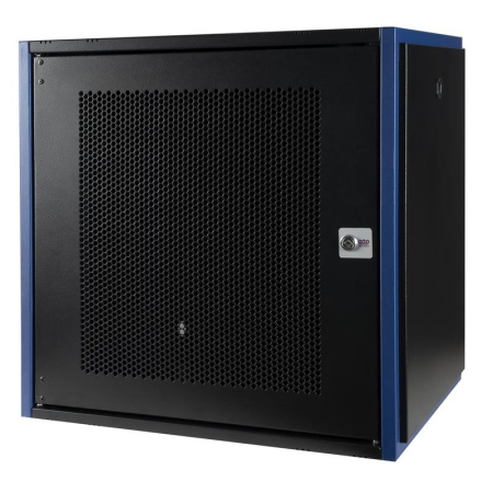 Шкаф настенный 19дюйм 12U 600х450 дв. перф. черн.  DR-620211
