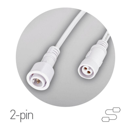 Кабель соединительный для линейного светильника Cable-DCWP-2pin (PP2)-M15-MF-1m 1м  Б0064712