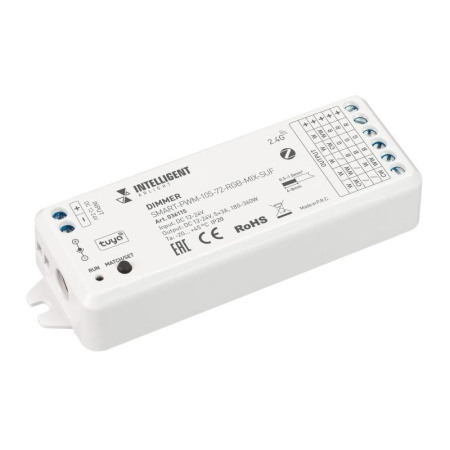 Диммер SMART-PWM-105-72-RGB-MIX-SUF (12-24В 5х3А ZB 2.4G) пластик  036115