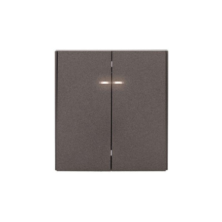 Выключатель STRONG 2кл с подсветкой 10А MIELE с/у графит  KR-78-0714-6