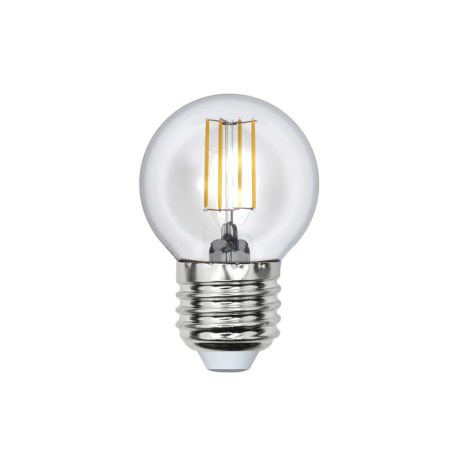 Лампа светодиодная LED-G45-5W/WW/E27/CL/DIM GLA01TR форма "шар" прозр. Air свет теплый бел. 3000К диммир. упак. картон  UL-00002868