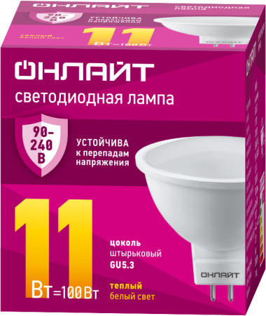 Лампа светодиодная 90 549 OLL-MR16-11-230-3К-GU5.3 PRO 90-240В  90549