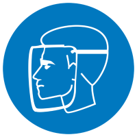 Знак M 08 "Работать в защитном щитке" ф200мм пленка самоклеящаяся  an-m-08