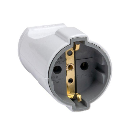 Гнездо штепсельное с заземл. бел. 16А 250В PROxima  ASG16-10-r