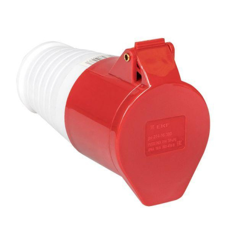 Розетка кабельная 16А 380В 3P+РЕ IP44 (214)  ps-214-16-380