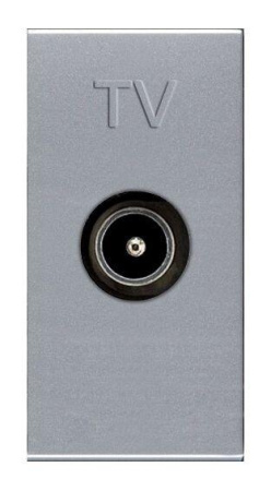 Розетка телевизионная TV 1мод. Zenit прост. механизм серебр.  2CLA215070N1301