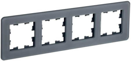 Рамка 4-м BRITE РУ-4-2-Бр стекло графит RE  BR-M42-G-41-K53