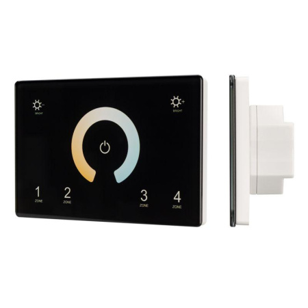 Панель Sens SMART-P81-MIX Black (230В 4 зоны 2.4G) (IP20 пластик)  028401