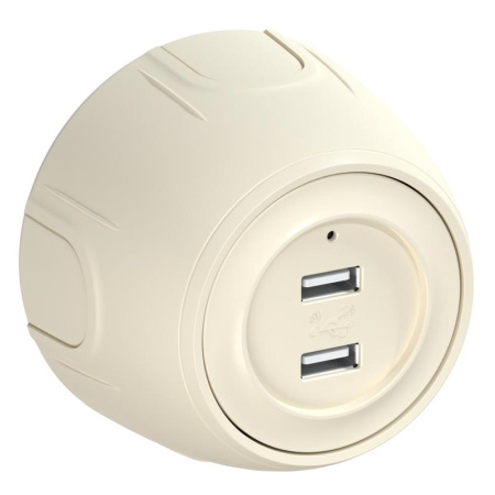 Розетка USB 2-м Rotondo с подсветкой беж.  7700897