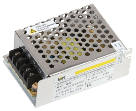 Драйвер LED ИПСН-PRO 5050 30Вт 12В блок-клеммы IP20  LSP1-030-12-20-33-PRO