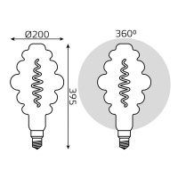Лампа светодиодная филаментная Black Filament 8.5Вт Honeycomb тонированная 1800К тепл. бел. E27 165лм  161802005