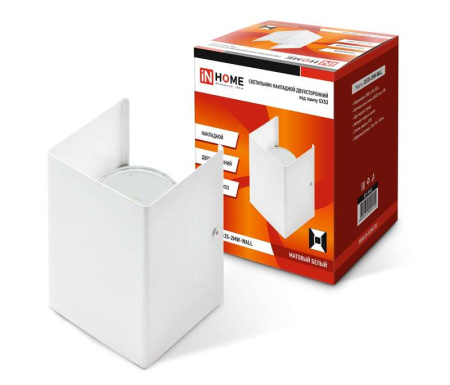 Светильник GX53S-WALL 2MW GX53 230В накладной двусторон. подсветка матов. бел.  4690612024455