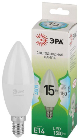 Лампа светодиодная GREEN LINE B35-15W-840-E14 GL E14 15Вт свеча яркий свет бел.  Б0067121