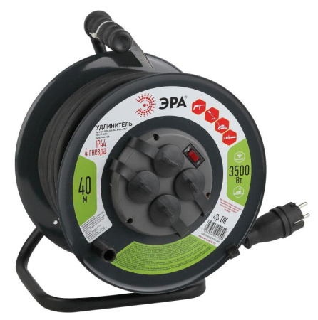 Удлинитель на метал. катушке 4х40м с заземл. 16А IP44 RMx-4es-3х2.5-40m-IP44(KG) КГ 3х2.5  Б0043059