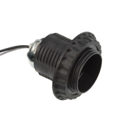 Патрон E27 с проводом 20см черн.  11-8876