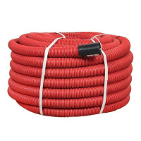 Труба гофрированная двустенная ПНД гибкая d50мм с протяжкой SN13 красн. (уп.50м) PROxima  tg2st-50-50m