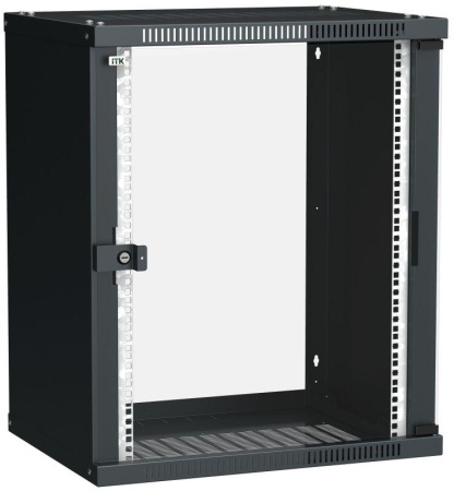 Шкаф LINEA WE 15U 600x450мм дверь стекло черн.  LWE5-15U64-GF