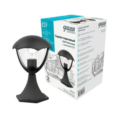 Светильник Aura 1х60Вт E27 IP54 170-240В 200х200х238мм НТУ садово-парковый на постамент  GD029