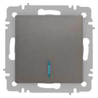 Выключатель Accent 6-102-09 с подсветкой 10А-250В IP20 СУ AL/CU титан  Б0063460