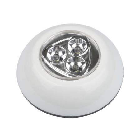 Светильник-ночник DTL-360 Круг/White/3LED/3ААА пушлайт питание от 3-х батареек ААА (в комплект не входят) бел.  UL-00001992