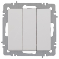 Выключатель  Accent 6-106-01 тройной 10А-250В IP20 СУ AL/CU бел.  Б0063531