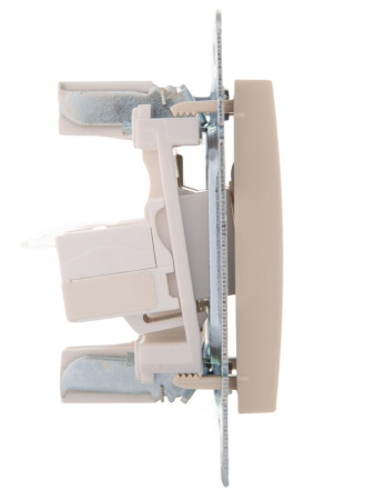 Розетка компьютерная + телефонная 2-м СП Karina RJ45 + RJ11 механизм крем.  707-0388-143