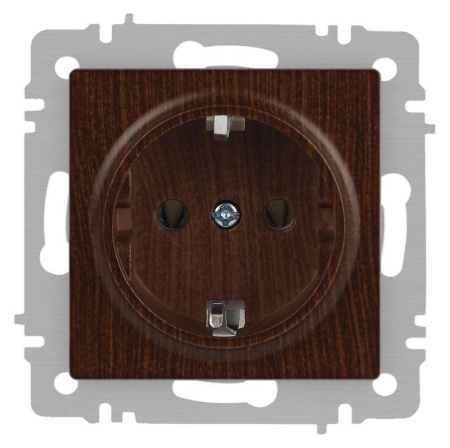Розетка Accent 6-202-10 2P+E Schuko 16А-250В IP20 СУ венге  Б0063703