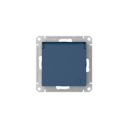 Розетка AtlasDesign 16А IP20 с заземл. со шторками с крышкой быстрозажим. клем. механизм аквамарин SE ATN001146S