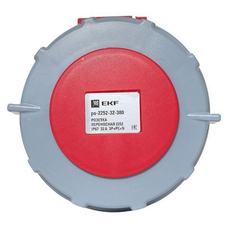 Розетка переносная 2252 3Р+РЕ+N 32А 380В IP67 PROxima  ps-2252-32-380