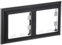 Рамка 2-м BRITE РУ-2-Бр хром/черн.  BR-M22-12-2-K23