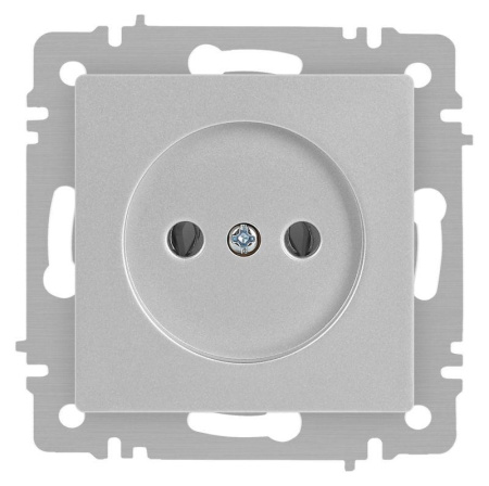 Розетка Accent 6-201-03 2P 16А-250В IP20 СУ алюм.  Б0063661