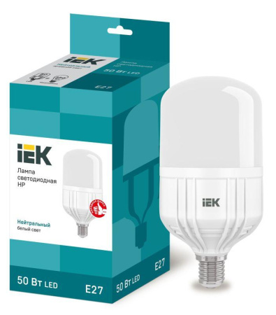 Лампа светодиодная HP 50Вт 4000К нейтр. бел. E27 230В  LLE-HP-50-230-40-E27