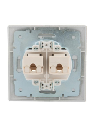 Розетка компьютерная 2-м СП Mira RJ45 сер. метал.  701-1010-141