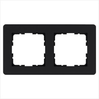 Рамка 2-м G-Flex черн. матовый soft touch  G1102PB