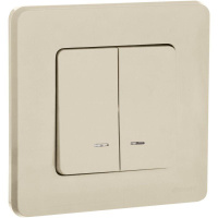 Выключатель 2-кл. Inspiria 10А IP20 250В 10AX с подсветкой/индикацией механизм сл. кость Leg 673631