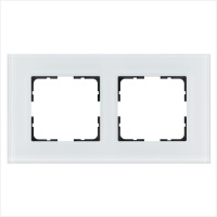 Рамка 2-м G-Glass стекло бел. White Glass  G1002GW
