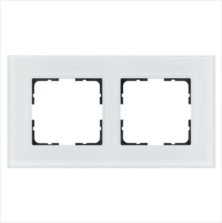 Рамка 2-м G-Glass стекло бел. White Glass  G1002GW