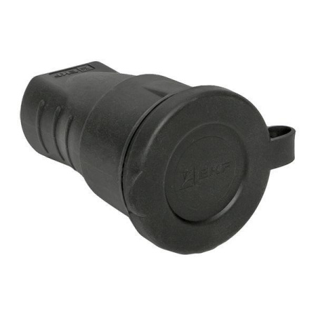 Розетка переносная 16А IP44 230В 2P+PE с защ. крышкой каучук Basic  RPS-012-16-230-44