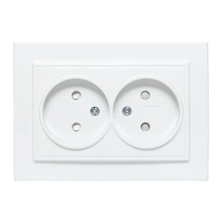 Розетка 2-м СП Минск 10А IP20 без заземл. защ. шторки бел. Basic  ERR10-102-100