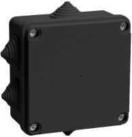 Коробка распаячная КМ41234 100х100х50мм IP55 6 вводов черн.  UKO11-100-100-050-K02-55 Коробка распаячная КМ41234 100х100х50мм IP55 6 вводов черн.  UKO11-100-100-050-K02-55