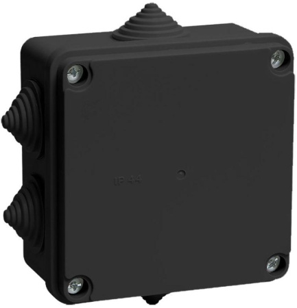 Коробка распаячная КМ41233 100х100х50мм IP44 6 вводов черн.  UKO11-100-100-050-K02-44