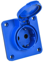Розетка панельная MAGNUM 2P+PE 16А IP54 РП17-3 увел. фланец с защ. крышкой с заземл. син.  PSN71-016-3-4-54-K07