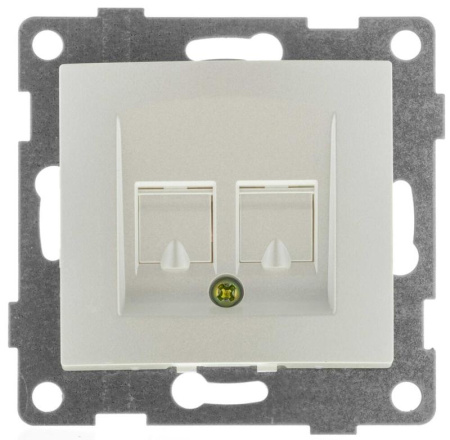 Механизм розетки компьютерной RJ45 2-местн. СП Bravo жемчуж.  С10К2-028